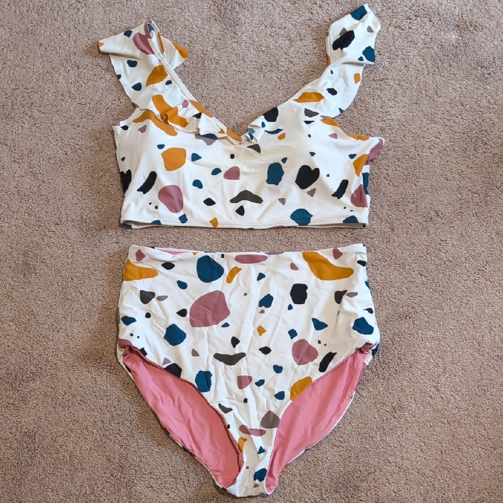 Chic Multicolor Ruffle Bikini Set - image 1